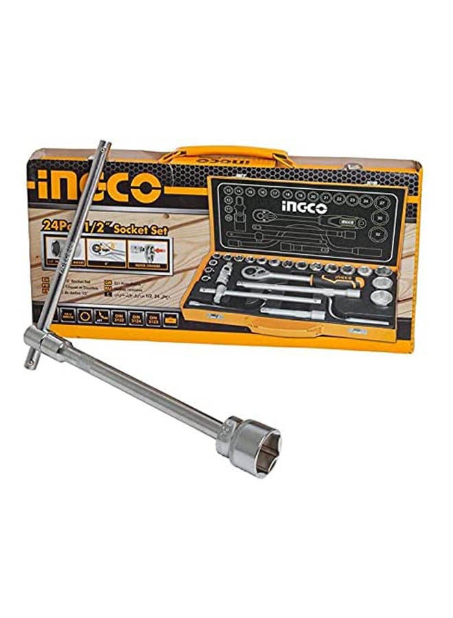 INGCO - 24Pcs 1/2" Socket Set 10-32Mm Multicolour - Image 1