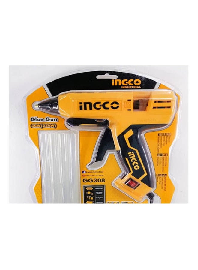 INGCO Gg301 Glue Gun, 220 Watts Yellow/Multicolour 