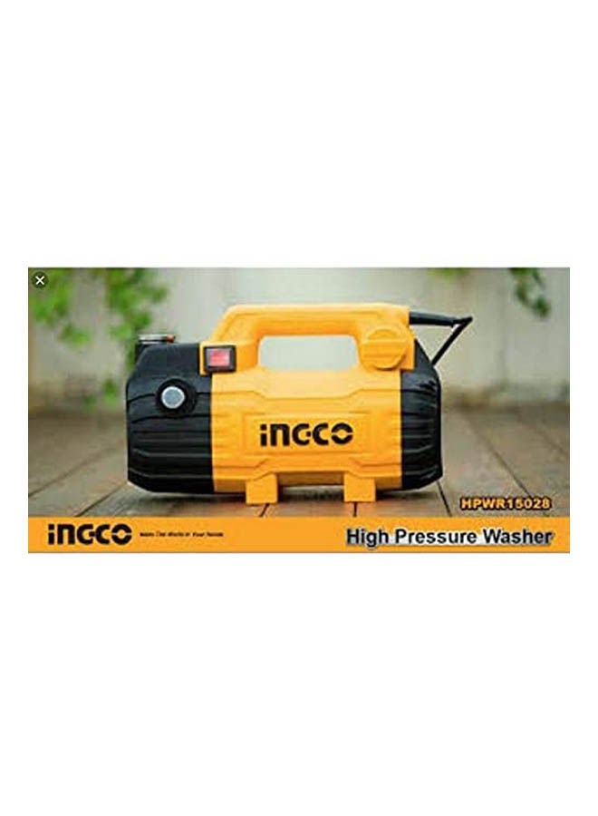 INGCO Hpwr15028 High Pressure Washer, 100 Bar - 1500 Watt Yellow/Black  - Image 2