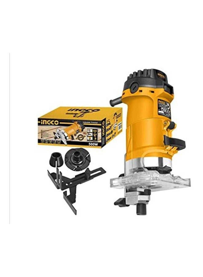 INGCO Plm5002 Manual Router - 500 Watt 6Mm Yellow/Multicolour 