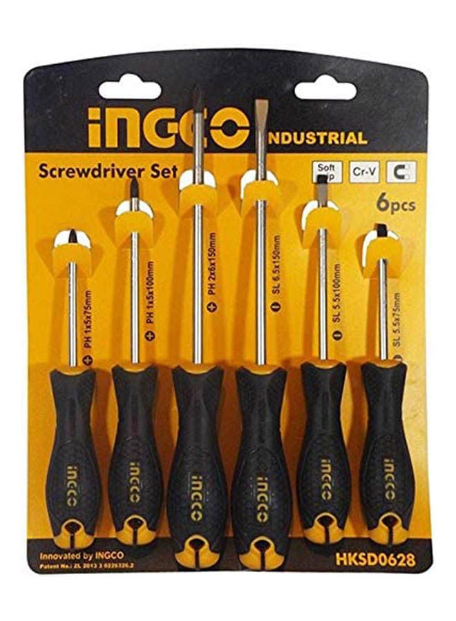 INGCO Screwdriver Set 6 Pieces Ingco Black/Multicolour 
