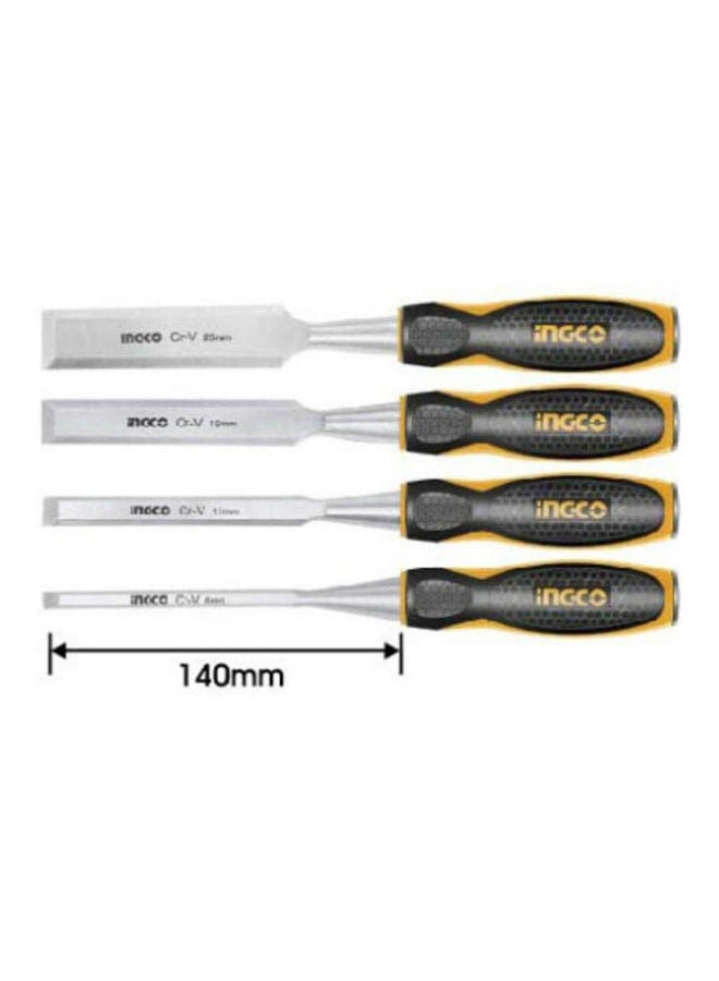 INGCO Wood Chisel, 4 Pieces Black/Multicolour - Image 2