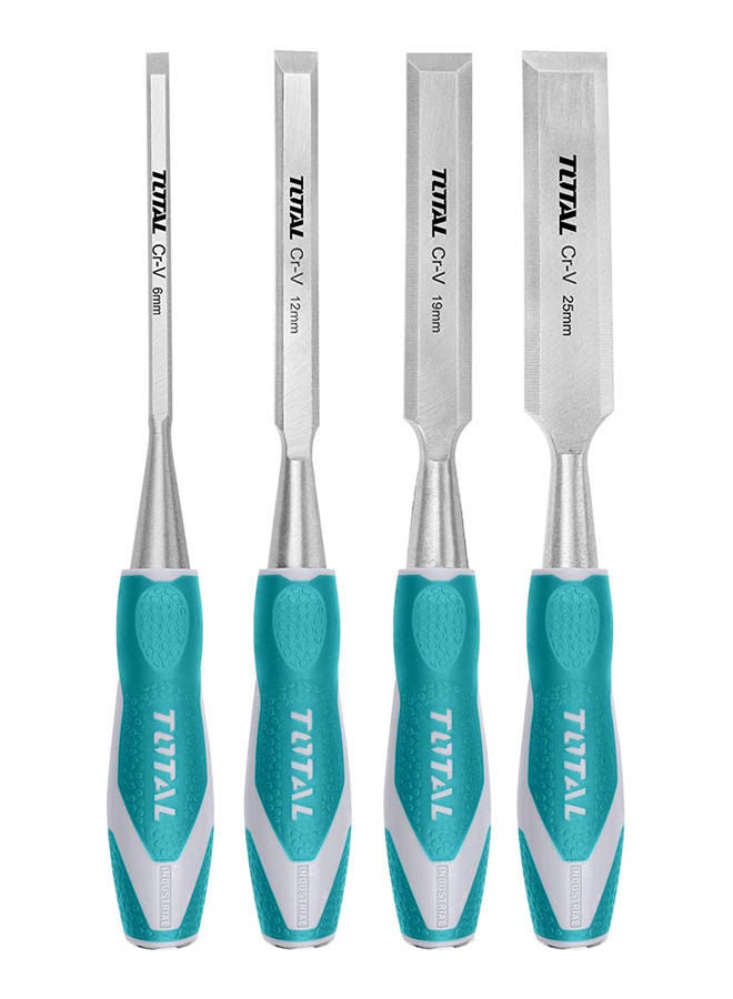 Total Tools 4 Pieces Wood Chisel Set Tht41K0401 Blue/Silver  - Image 1