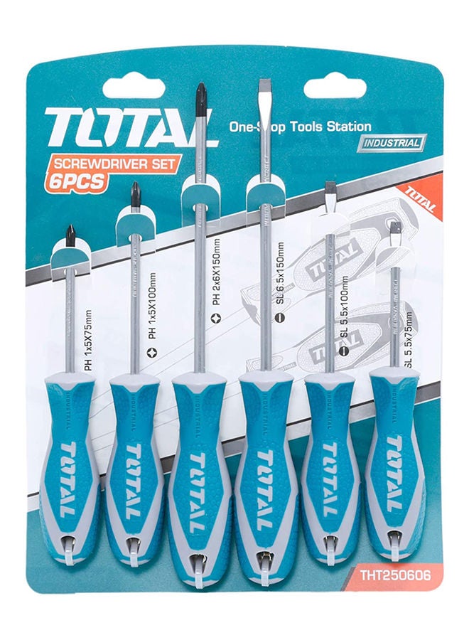 توتال تولز طقم مفكات براغي مكون من 6 قطع Tht250606
