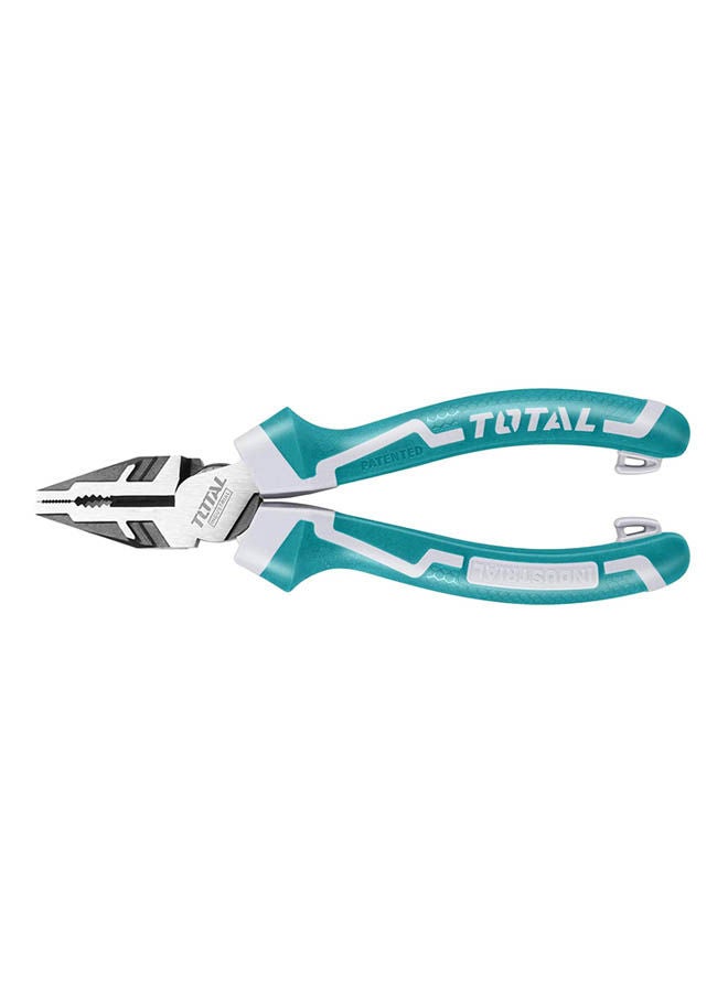 Total Tools High Leverage Combination Pliers 8Inch/200Mm Saving 30% Strength Than Normal Pliers - Tht210806S Blue/Multicolour