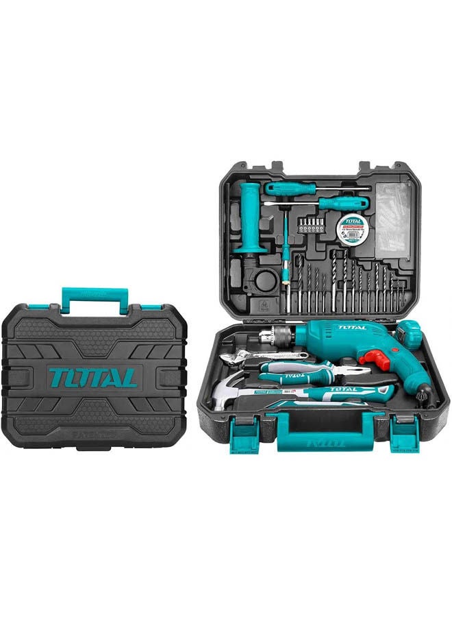 TOTAL Impact Drill With 115 Pcs Tools Set BLue 13ml