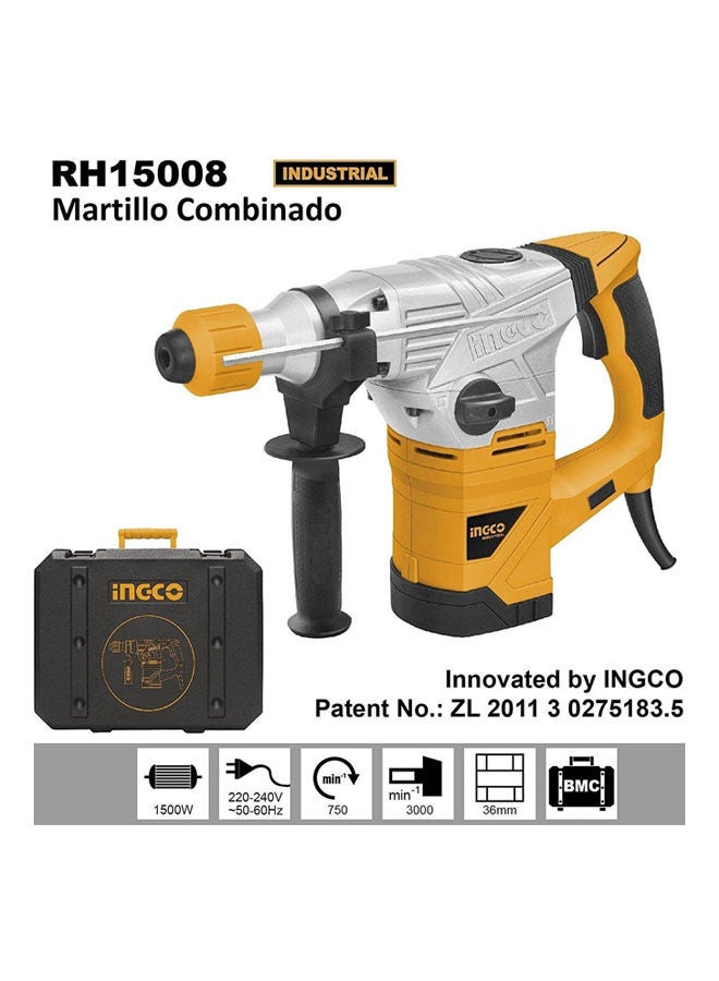INGCO RH15008 Rotary Hammer 1500ًW Orange 36mm  - Image 2