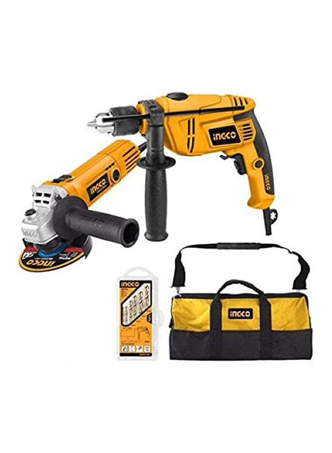 INGCO Drill Impactor Electronic Missile And A Bag Of Tools And Tools Orange 13mm 