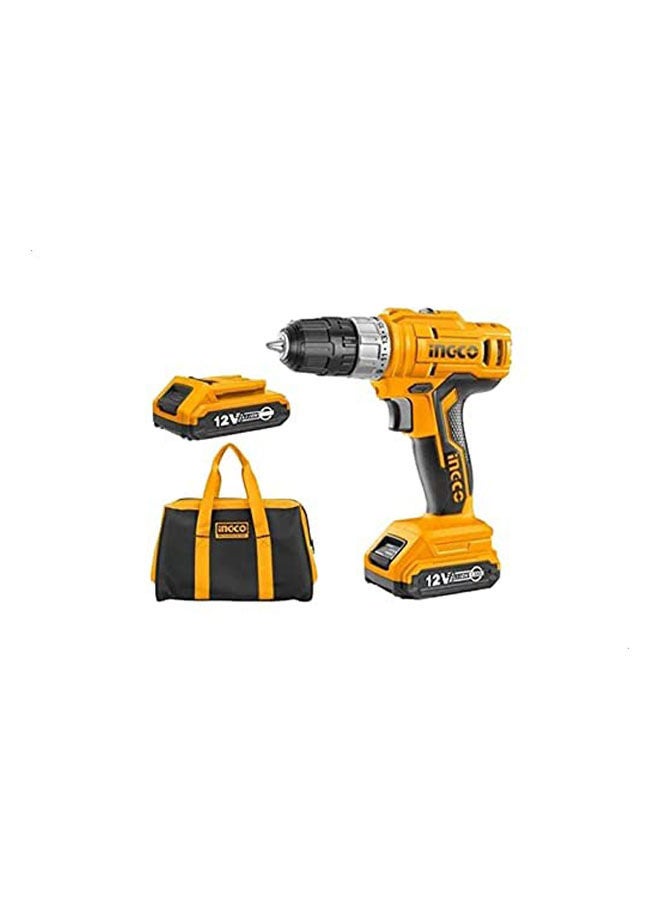 INGCO Battery Powered Drill 12 Volts Orange 20mm - Image 2