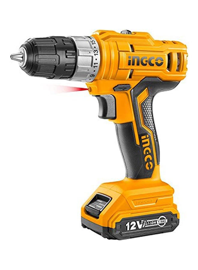 INGCO Cdli1221 Li-Ion Cordless Drill Orange 