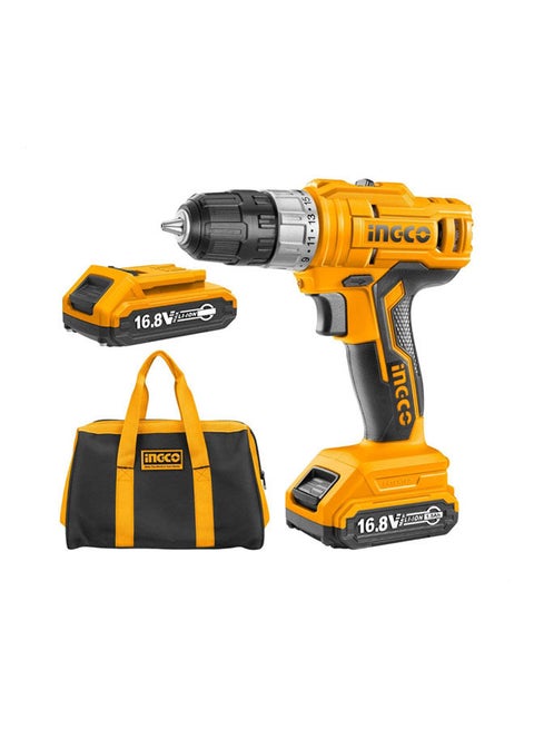 Cdli1612 Cordless Drill With Bag And Interchangeable Lithium-Ion Battery Orange