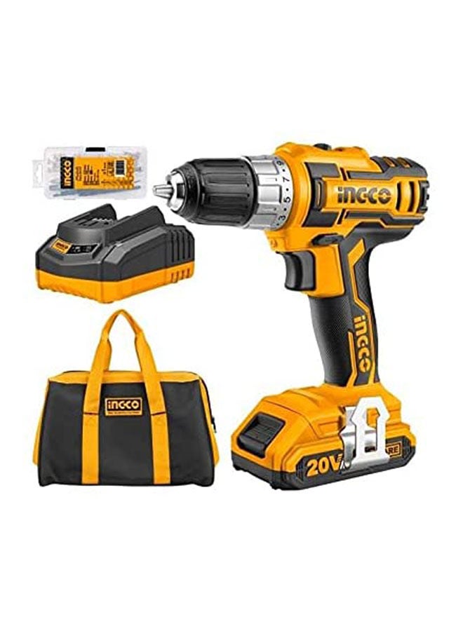 INGCO Cordless Drill  With 2 Battery With 47Pcs Accessoires Multicolour 10mm  - Image 2