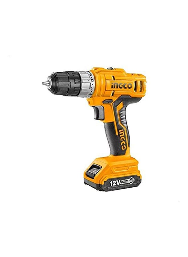 INGCO Battery Powered Drill 12 Volts Orange 20mm - Image 1
