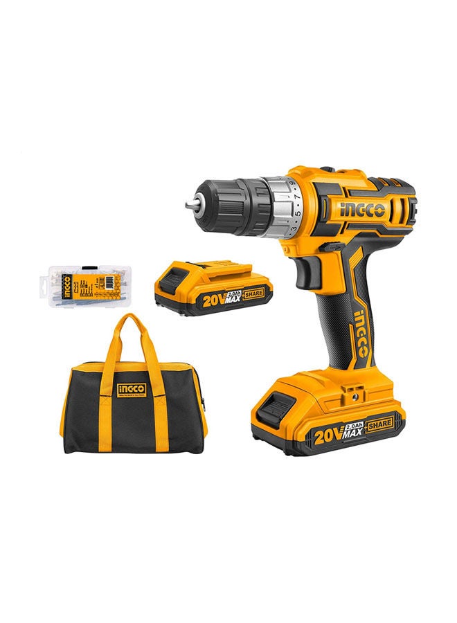 INGCO Cdli20025 Lithium-Ion Cordless Drill Set Orange