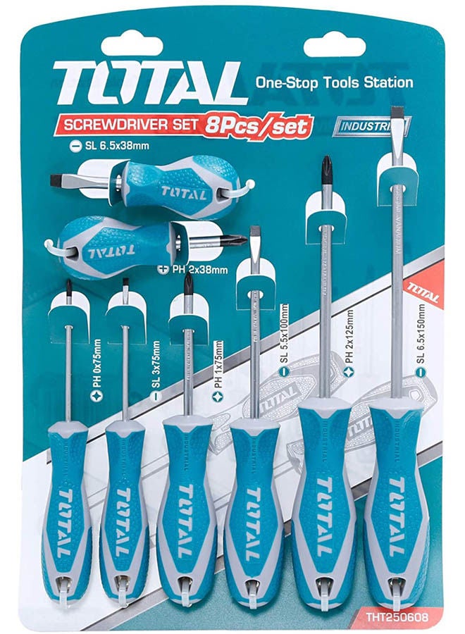 TOTAL Tools 8 Pieces Screwdriver Set Multicolour