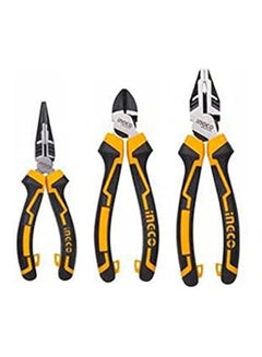 INGCO 3 Piece Pliers Set With Insulated Hands Yellow  - Image 2