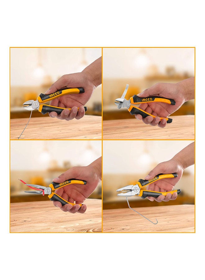 INGCO 3Pcs Pliers Set,8 Combination Pliers And 6 Pliers Hkps08318 Orange  - Image 2