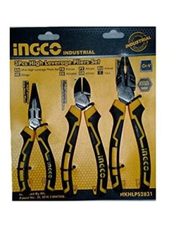 INGCO 3 Piece Pliers Set With Insulated Hands Yellow  - Image 1