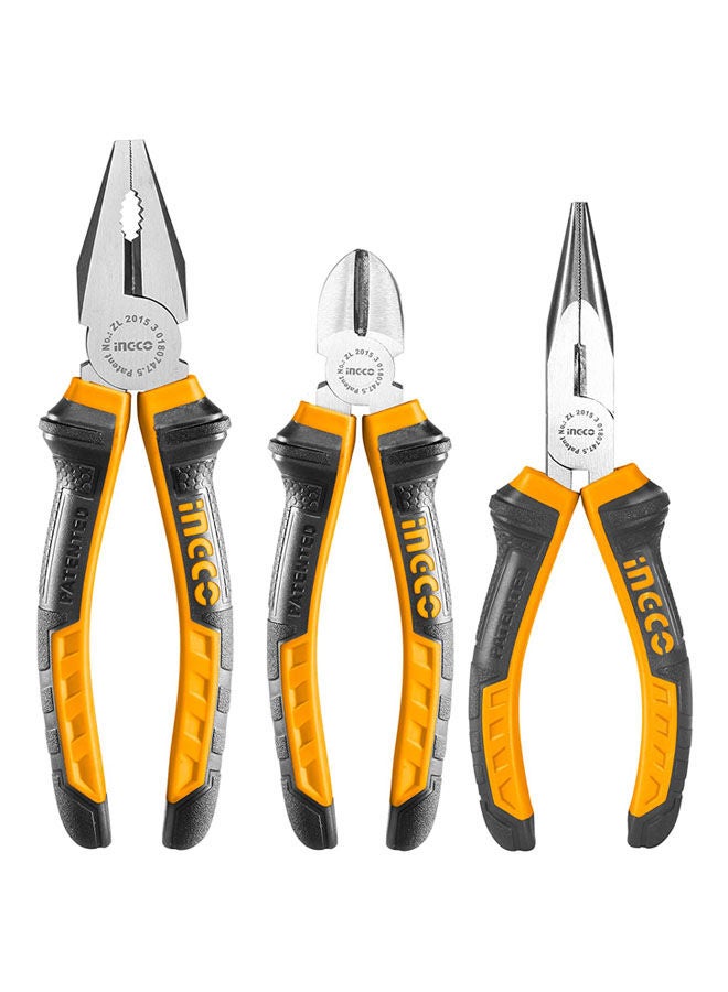 INGCO 3Pcs Pliers Set,8 Combination Pliers And 6 Pliers Hkps08318 Orange  - Image 1