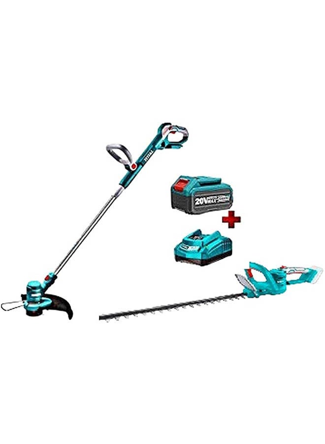 TOTAL Grass Trimmer And Hedge Trimmer Li Ion Item 5477 Green - Image 1