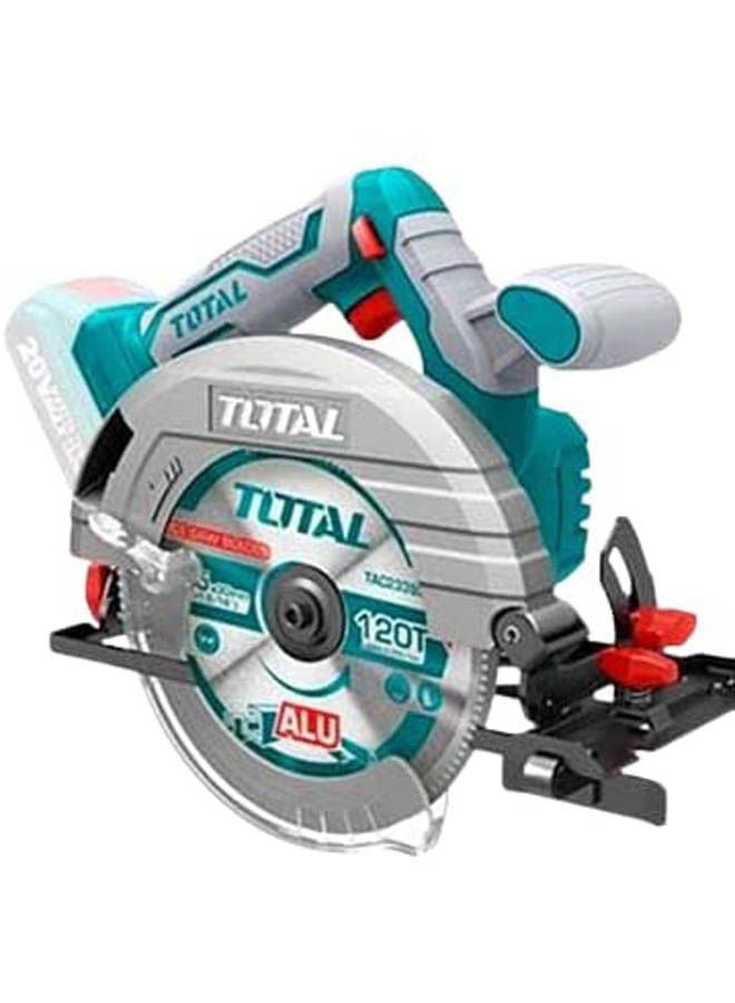 TOTAL Battery Free Charging Tray Saw And Charger 20 Volt Silver 165mm - Image 1