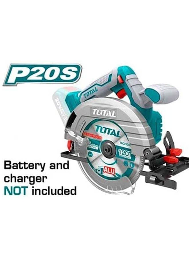TOTAL Battery Free Charging Tray Saw And Charger 20 Volt Silver 165mm - Image 2