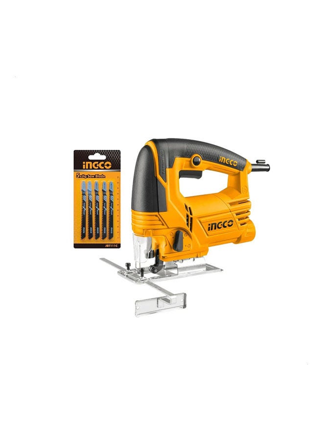INGCO Js6508 Electric Jigsaw Set With 5 Blades Multicolour 