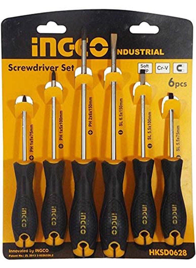 INGCO Set Of 6 Piece Screwdriver Orange