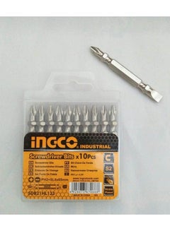 INGCO Screwdriver Bits Ph2/Sl6 65 Mm 10 Pcs Silver  - Image 2