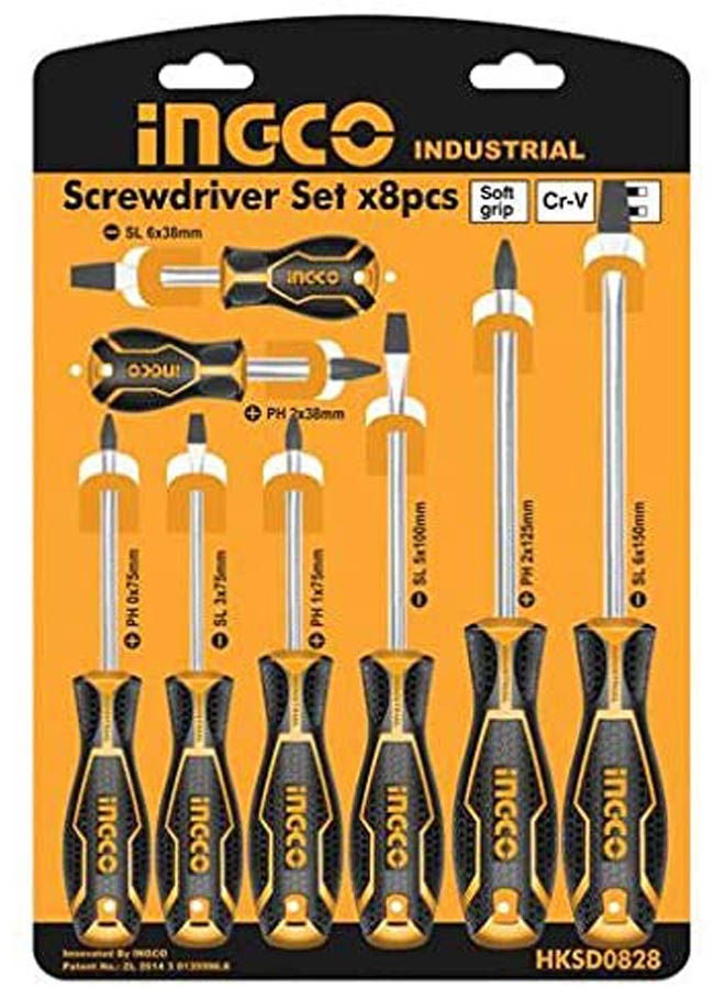 INGCO Screwdriver Set X 8 Pcs Orange 