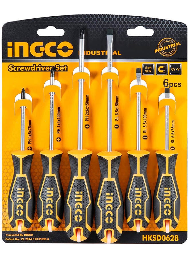 INGCO 6 Pcs Screwdriver Set Multicolour  - Image 1