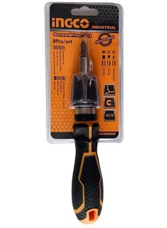 INGCO System Screwdriver Set 8 Pieces Model Akisd0808 Black 