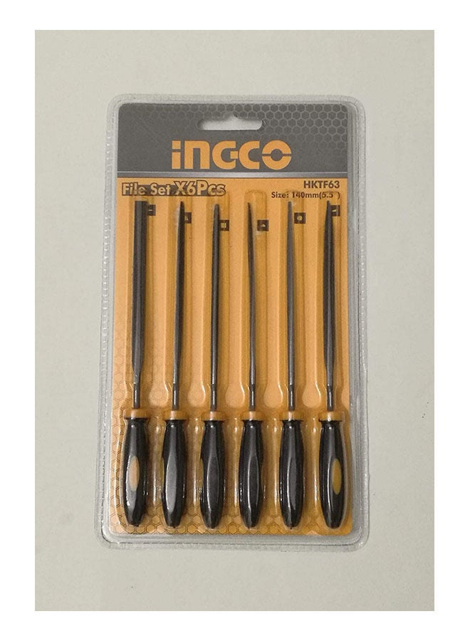 INGCO File Set 6 Pcs Mini Orange 5.5mm  - Image 1
