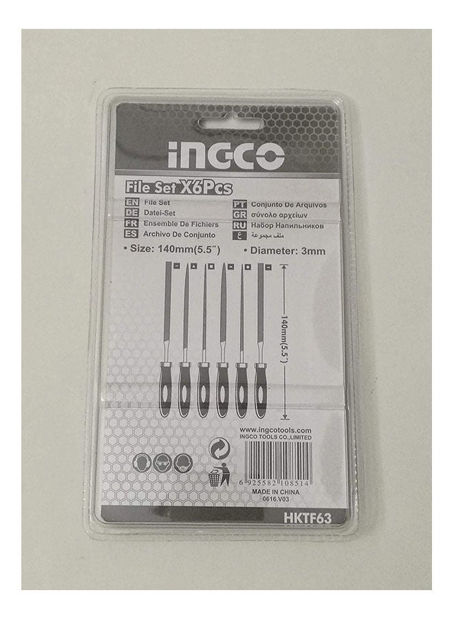 INGCO File Set 6 Pcs Mini Orange 5.5mm  - Image 2