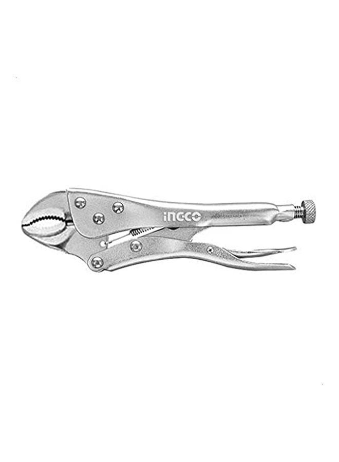 INGCO Hcjlp0110 Curved Jaw Locking Pliers Silver 10inch 