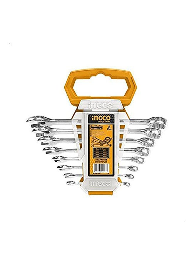 INGCO Hkspa1088 Combination Wrench- Set Of 8 Pieces Silver 