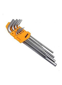 INGCO Long Arm Hex Key Wrench Set Silver 1.5inch 