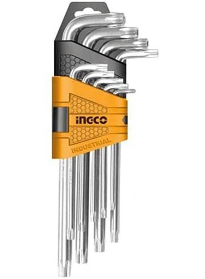 INGCO Torx Key Set 9 Pieces T10-T50 With Holder Hhk13091 