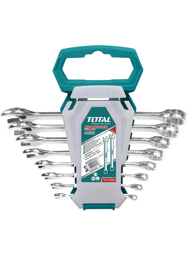 Combination Wrench Spanner 8 Pcs Set - 6 To 19 Mm Blue