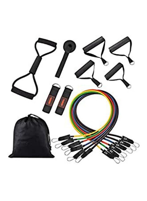Set Include Stackable Exercise Bands For Resistance Training Home Workouts With Door Anchor Ankle Strap Carry Bag