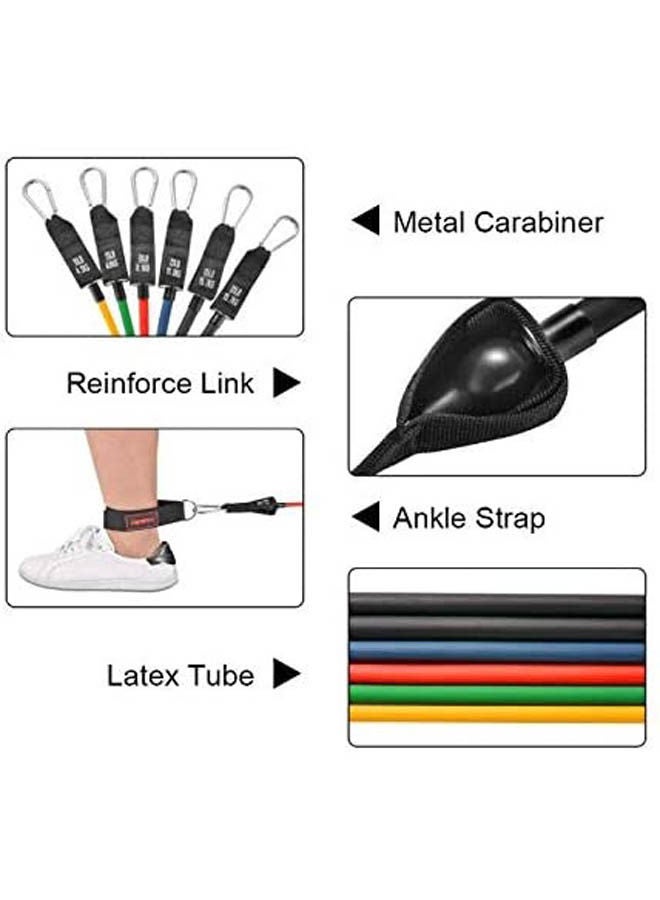 Set Include Stackable Exercise Bands For Resistance Training Home Workouts With Door Anchor Ankle Strap Carry Bag