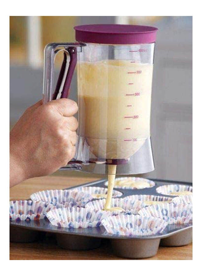 Generic - Cake Batter Dispenser With Measuring Label  Measuring Cups (Purple) Purple 900ml - Image 1