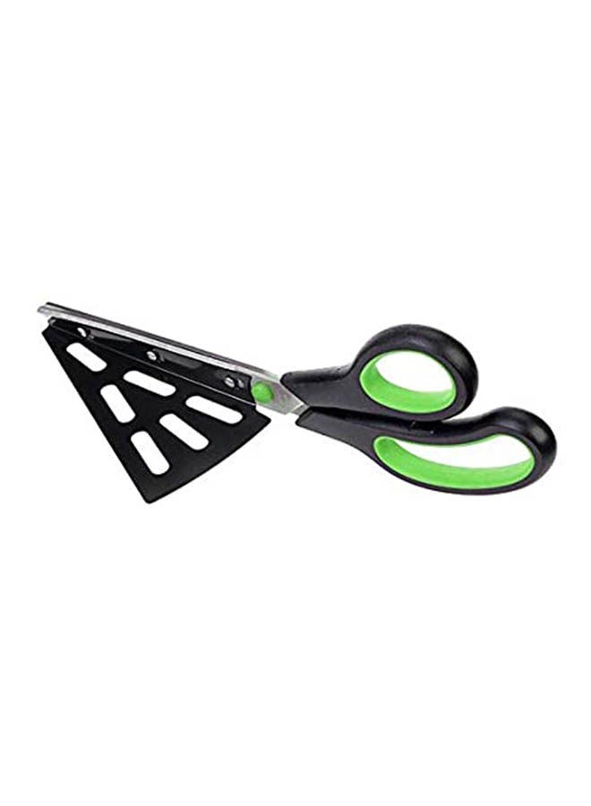 2 In 1 Mutifunctional Pizza Scissors Knife Stainless Steel Pizza Cutter Slicer Black 