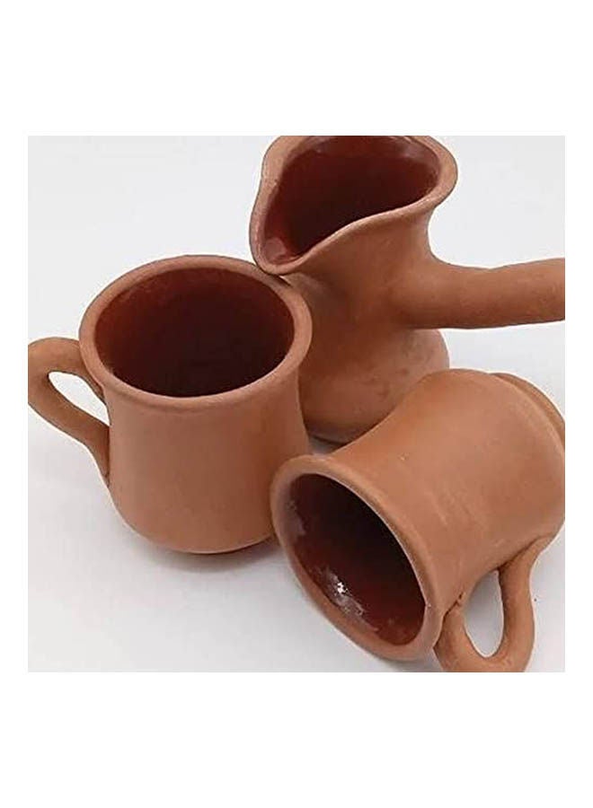 Generic A Cookware Set And 2 Pottery Coffee Cups Brown 