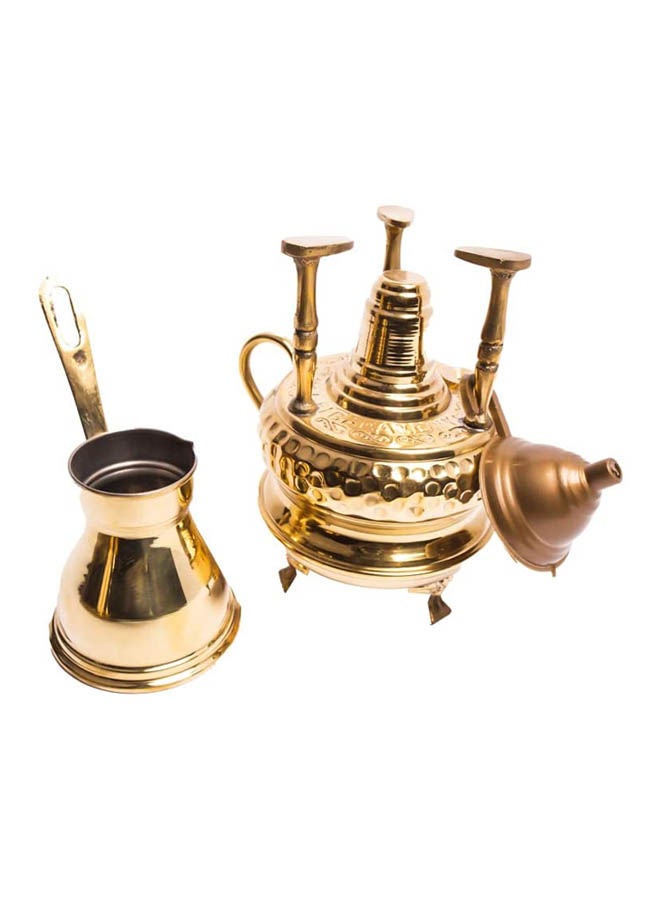 Generic Copper Carved Coffee Set For Coffee Making, Bowl, Cups And Tray Gold  - Image 2