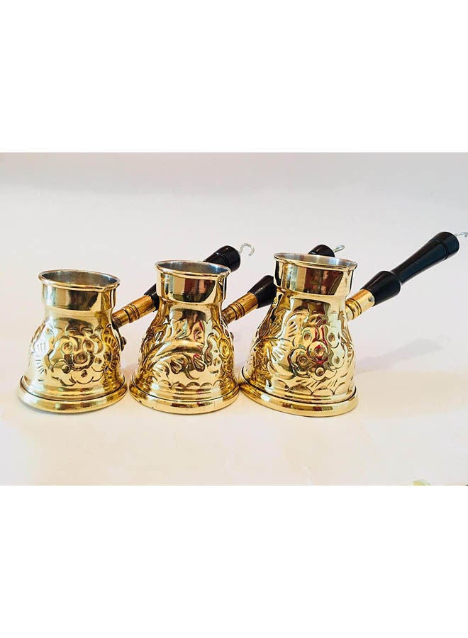 Set Of Coffee Kunkah Copper 3-Pieces Gold
