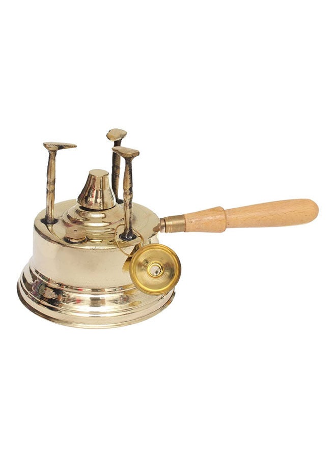 أولاد إمام Brass Alcohol Burner Number 6 With Wooden Hand Gold 