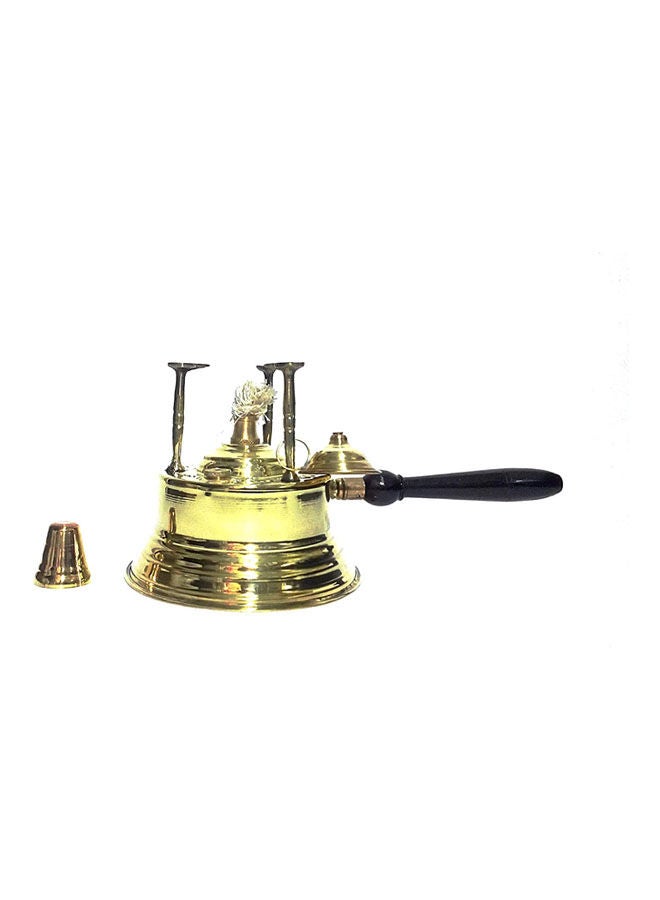 Brass Sbertih With Wooden Handle And Three Sticks Gold