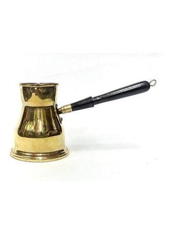 Indian Copper Coffee Pot 80Ml Wood Hand Gold/Black