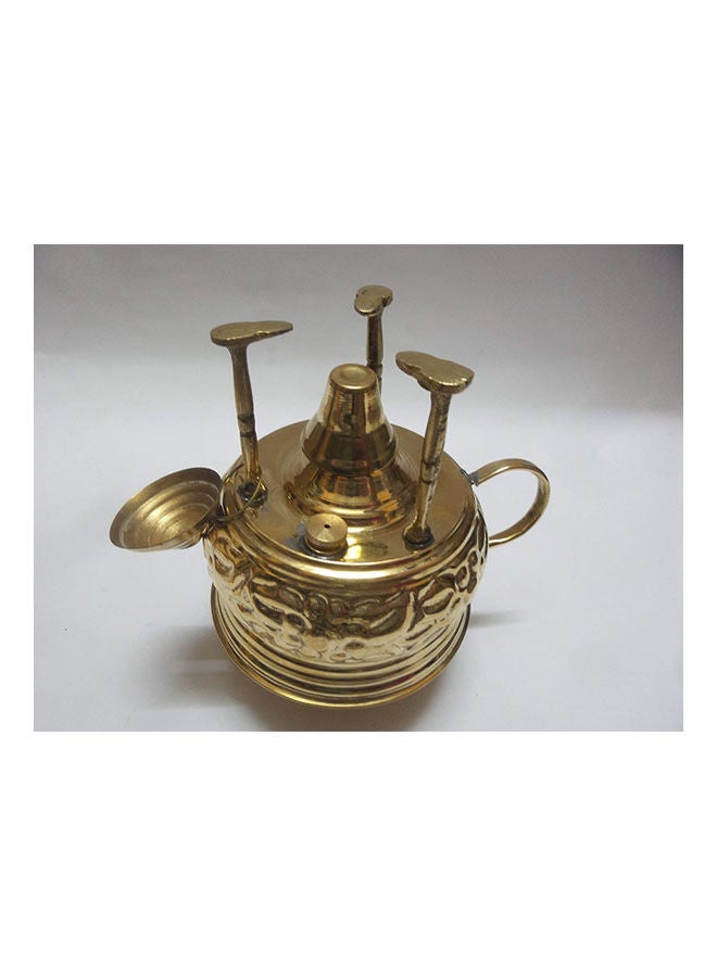 Generic Hand Made Engraved Turkish Coffee Spirit Burner Gold  - Image 1
